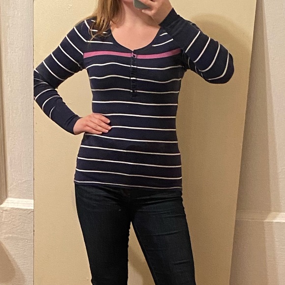 Old Navy Tops - Old navy blue, white,and purple stripe